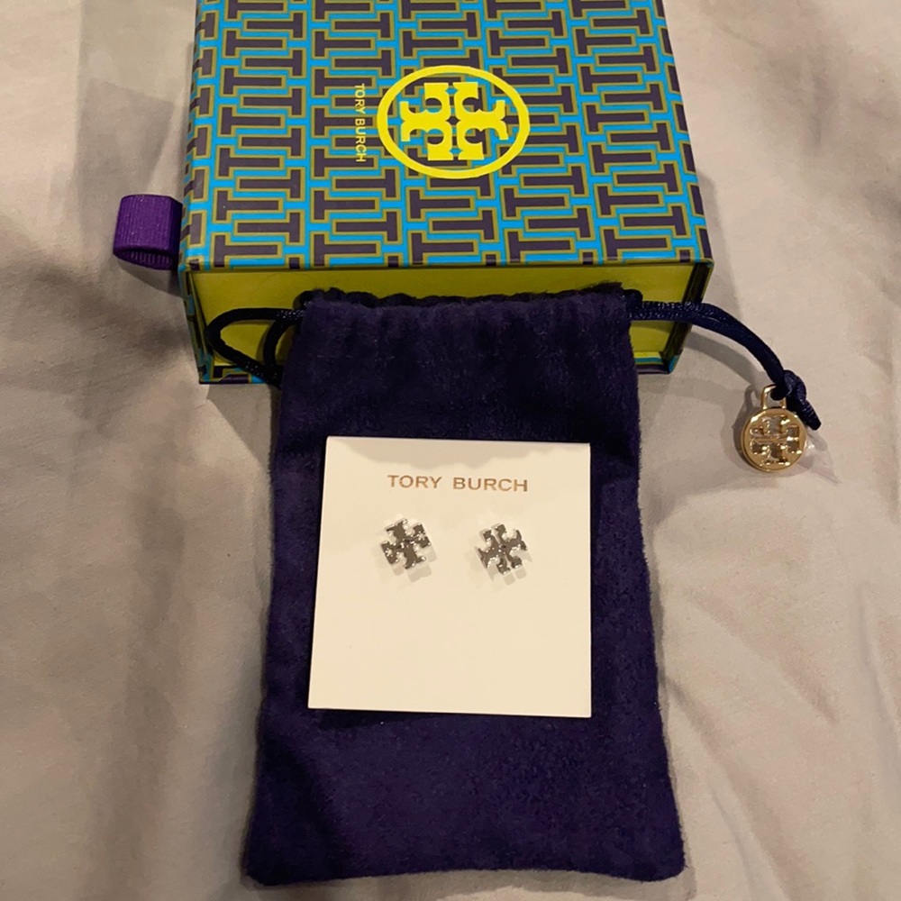 Tory Burch Logo Stud Earrings